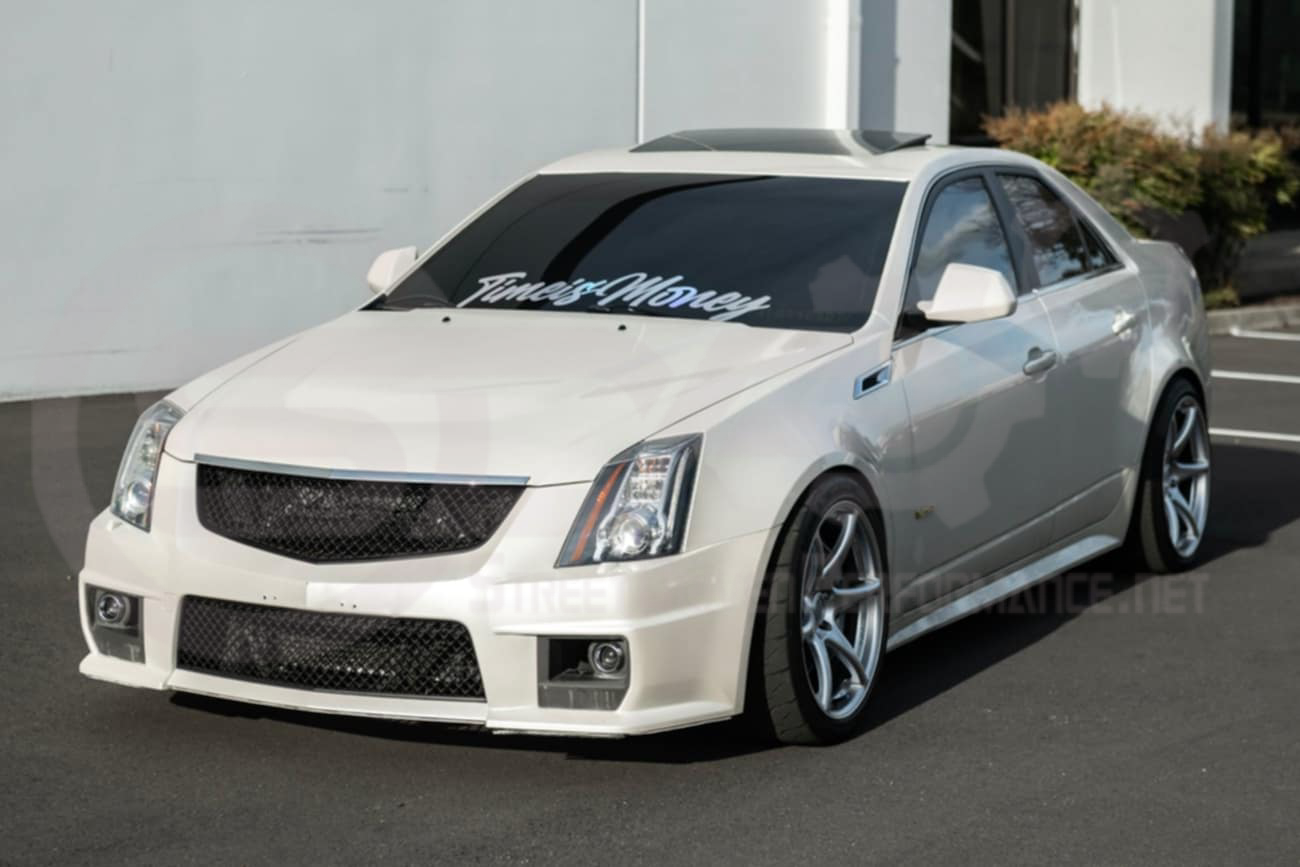 2009-2015 CTS-V V2 -  Black front grilles set (blank no emblem)