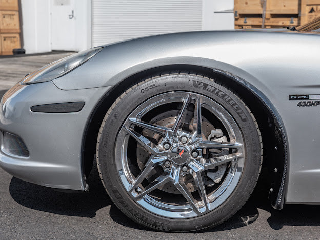 2005-2013 CHEVROLET CORVETTE C6 BASE FRONT AND REAR SPLASH GUARDS MUD FLAPS