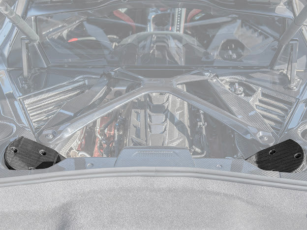 2020+ CHEVROLET CORVETTE C8 | CARBON FIBER ENGINE BAY STRUT COVERS REPLACEMENT