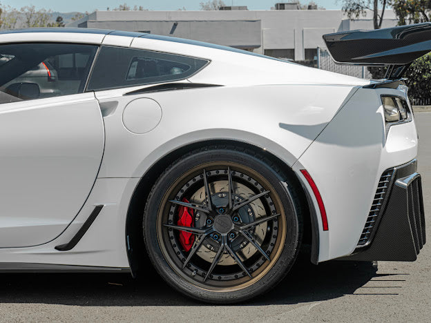 2014-2019 Corvette C7 Performance Track CARBON FIBER Rear Bumper Finned Diffuser