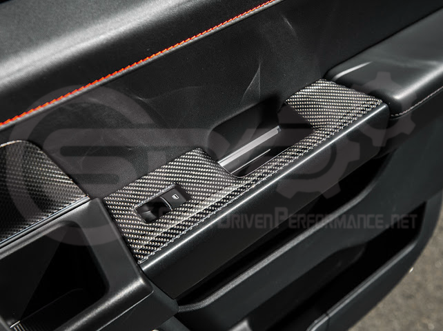 2021-UP FORD F-150 | FACTORY STYLE CARBON FIBER REAR DOOR SWITCH PANEL TRIM COVER