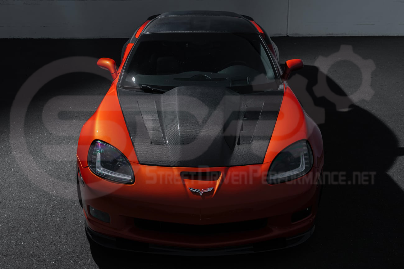 2005-2013 CHEVROLET CORVETTE C6 | SDP PERFORMANCE STYLE CARBON FIBER VENTED COWL HOOD