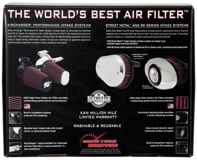 K&N 01-15 Harley-Davidson Touring 96 / 103 / 08-15 Bright AirCharger Performance Intake