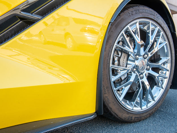2014-2019 CORVETTE C7 GM ENHANCED TEXTURE FRONT SPLASH GUARDS/ MUD FLAPS PAIR