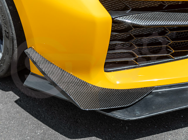 2023-UP CORVETTE C8 Z06 | Z07 EXTENDED PACKAGE CARBON FIBER FRONT LIP SPLITTER & CANARDS GROUND EFFECTS