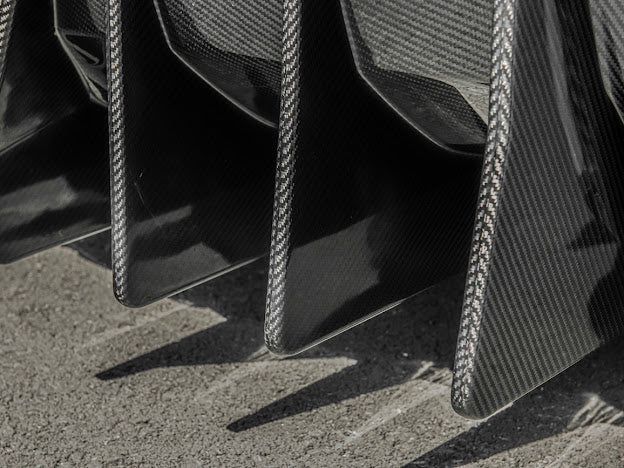 2014-2019 Corvette C7 Performance Track CARBON FIBER Rear Bumper Finned Diffuser