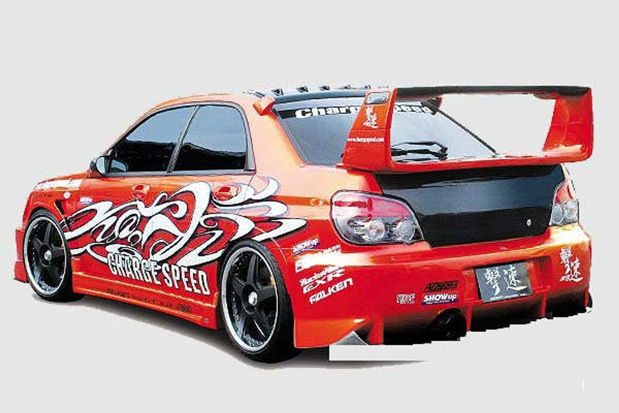 Charge Speed 2002-2003 Subaru Impreza GD-B 4Dr. Round Eye Type-2 Rear Bumper Without Carbon Diffuser