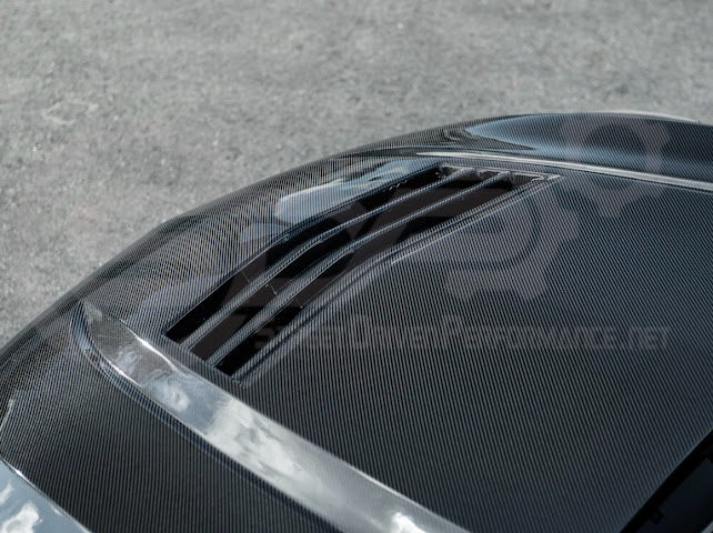 2020-Up Cadillac CT5 / CT5-V / CT5-V Blackwing | “CTS-V, V3” Style CARBON FIBER Front Vented Hood