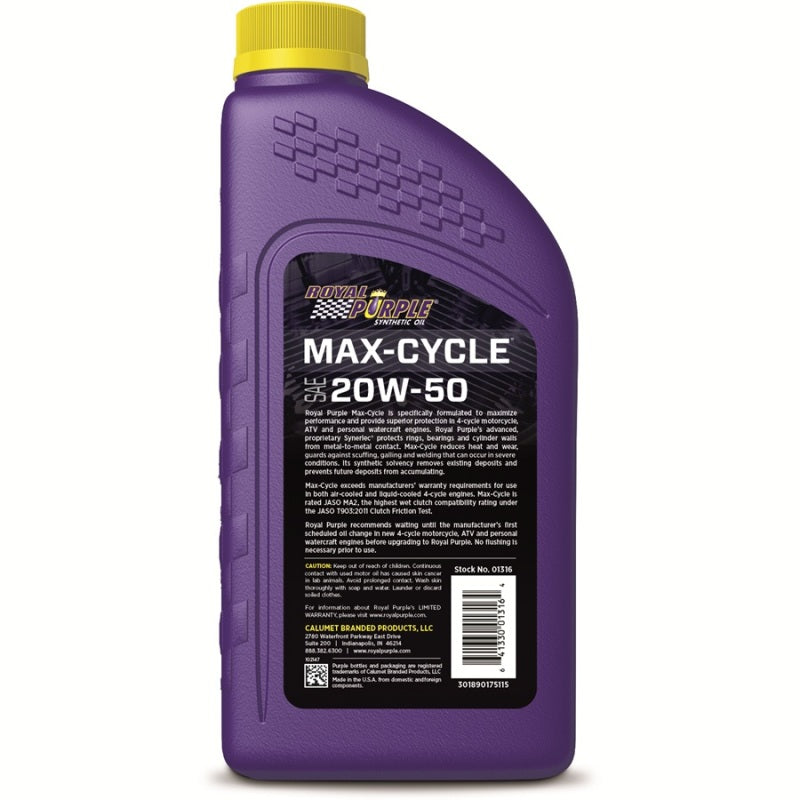 Royal Purple Max-Cycle Synthetic 20W50 Motorcycle Oil - 1 Quart