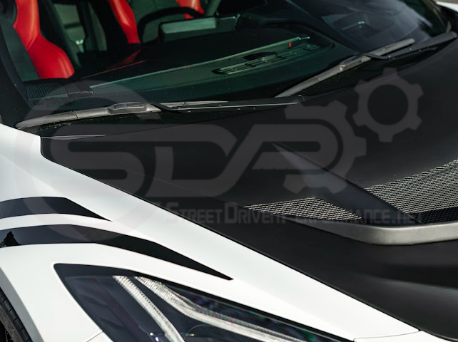 2020-PRESENT CHEVROLET CORVETTE C8 | ZR1 REPLICA STYLE  MATTE BLACK FRONT VENTED HOOD