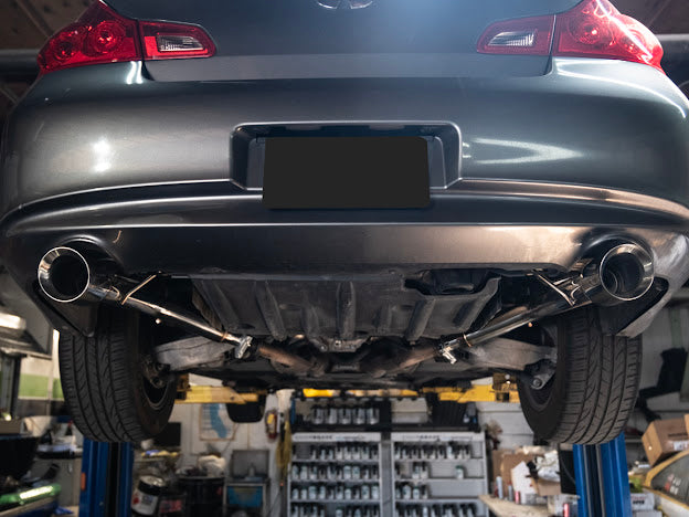 2007-2008 INFINITI G35 SEDAN & 2008-2014 INFINITI G37 SEDAN | MUFFLER DELETE AXLE BACK DUAL TIPS EXHAUST (CHROME TIPS OR BURNT BLUE TIPS)
