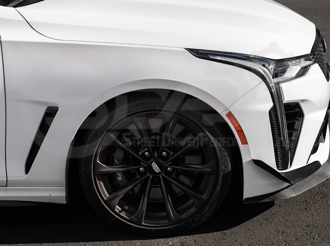 2020-UP CADILLAC CT4-V BLACKWING | CARBON FIBER FRONT LIP SPLITTER WITH CANARDS GROUND EFFECTS