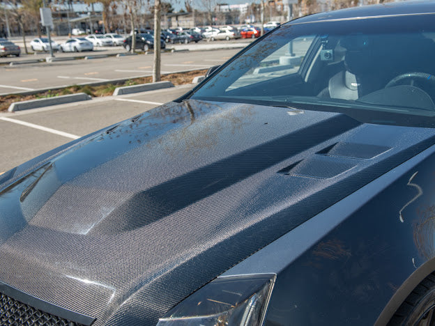 2009-2015 Cadillac CTS-V V2 SDP Style Double Sided Carbon Fiber Cowl Hood