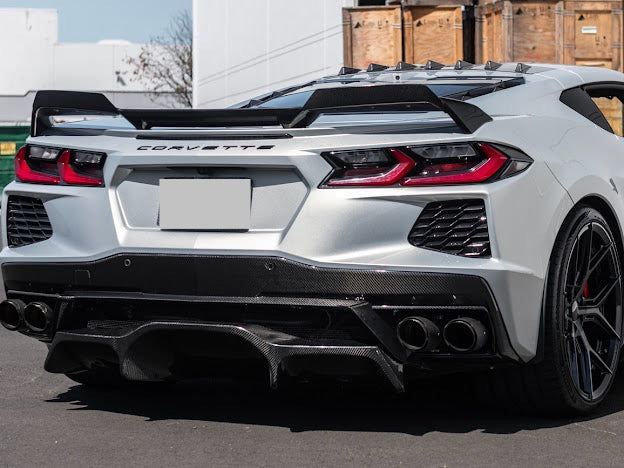 2020+ CHEVROLET CORVETTE C8 COUPE | CARBON FIBER REAR ROOF WING SPOILER VORTEX GENERATORS