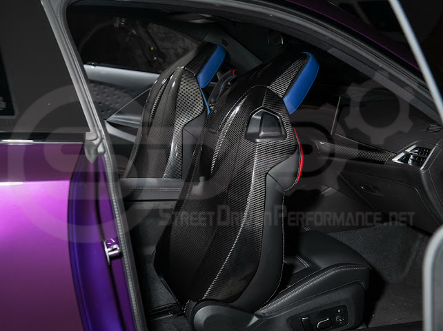 2021+ BMW G87 G80 G82/G83 M2 M3 M4 | DRY CARBON FIBER TAPE-ON FULL SEAT BACK HEADREST COVER PAIR