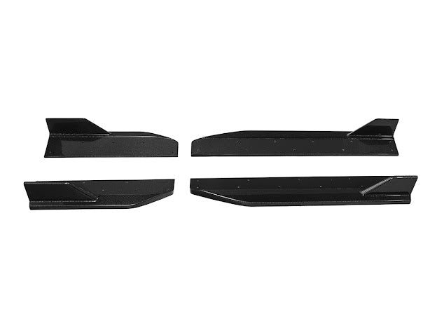 2024-UP FORD MUSTANG S650 | GT350R PERFORMANCE STYLE CARBON FIBER SIDE SKIRTS EXTENSION ROCKER PANELS GROUND EFFECTS