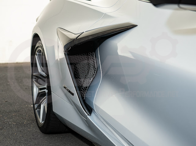 2023-Up Corvette C8 Z06 & E-Ray | Aluminum Black Rear Side Intake Mesh Grille Inserts Pair