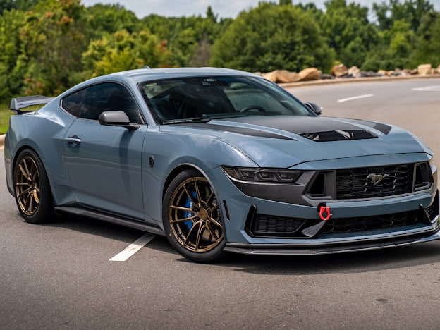 2024-Up Ford Mustang S650 | Dark Horse Factory Style CARBON FIBER Front Bumper Lip Splitter Ground Effects