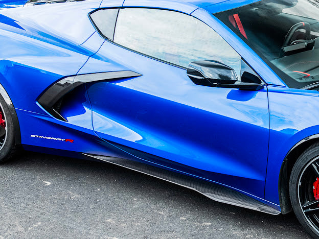 2020+ CHEVROLET CORVETTE C8 STINGRAY | Z06 PACKAGE SIDE SKIRTS ROCKER PANELS GROUND EFFECTS