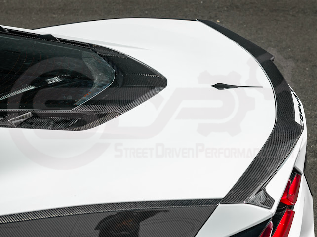 2020-Up Chevrolet Corvette C8 Stingray & Z51 | Carbon Fiber Rear Spoiler Wing Delete Hole Panel Cover