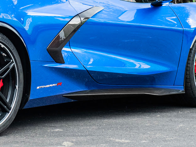 2020+ CHEVROLET CORVETTE C8 STINGRAY | Z06 PACKAGE SIDE SKIRTS ROCKER PANELS GROUND EFFECTS