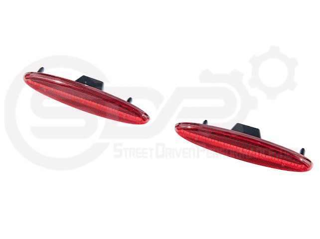 1997-2004 Chevrolet Corvette C5 | Rear Bumper Clear / Red / Black Lens Red LED Side Marker Lights Pair