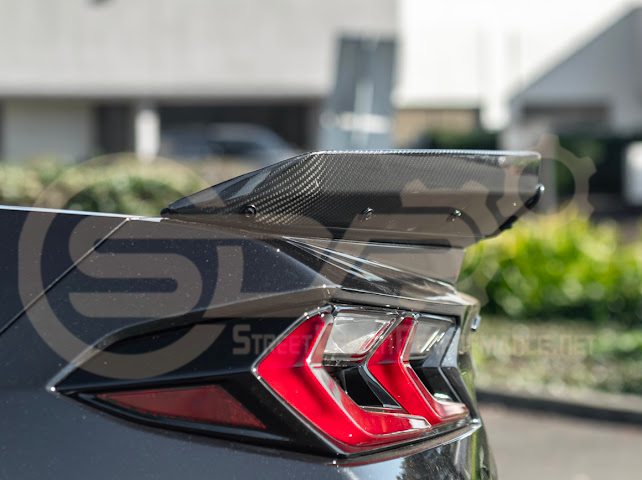 2023-Up CORVETTE C8 Z06 / E-RAY | CARBON FIBER REAR SPOILER WICKER BILL EXTENSION
