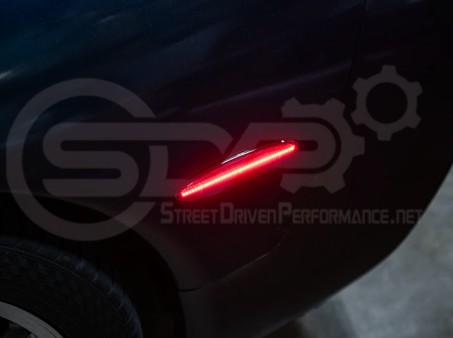 1997-2004 Chevrolet Corvette C5 | Rear Bumper Clear / Red / Black Lens Red LED Side Marker Lights Pair