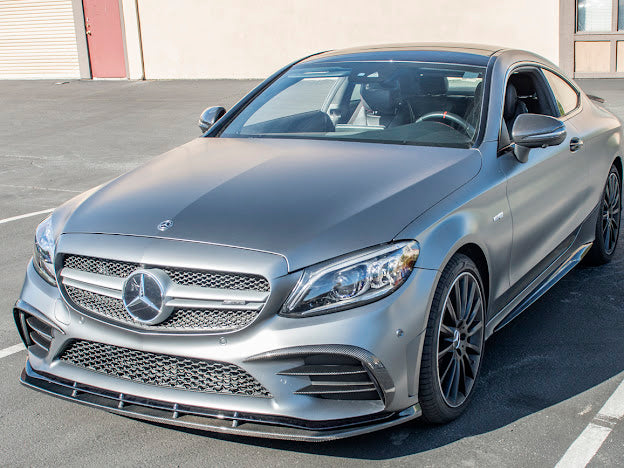 2019-Up MB C205 W205 Mercedes C-Class AMG Bumper CARBON FIBER Front Bumper Lip Splitter Ground Effects