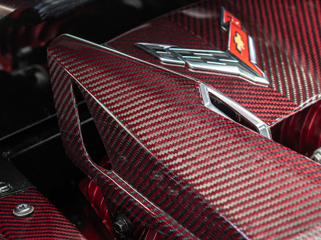 2023-Up Corvette C8 Z06 Coupe | RED CARBON FIBER Engine & Bay Panel Cover