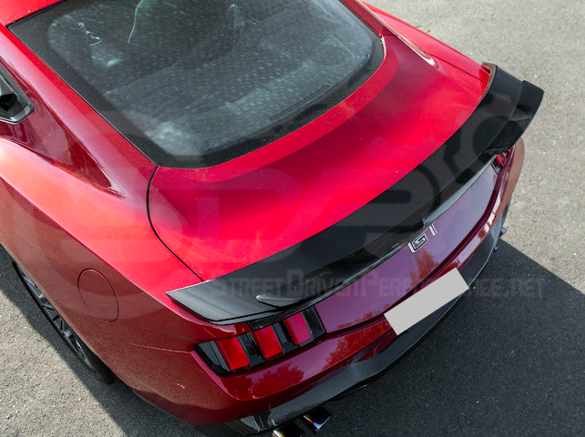2024-UP FORD MUSTANG | DARKHORSE STYLE GLOSSY BLACK REAR TRUNK LID GURNEY FLAP WICKERBILL WING SPOILER