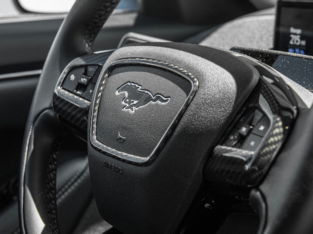 2021-Up Ford Mustang Mach-E |INTERIOR Carbon Fiber Steering Wheel Center Trim