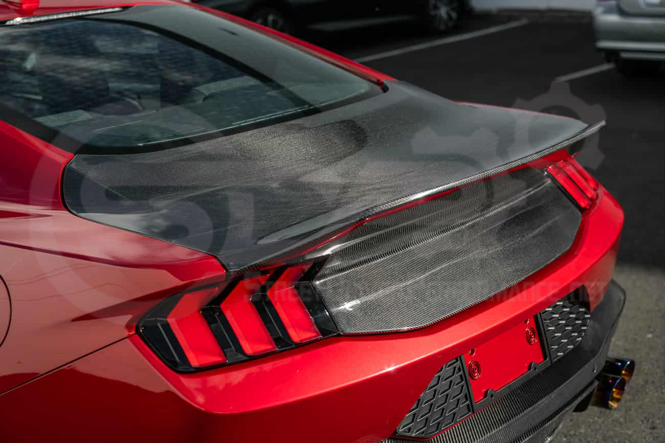 2024-UP FORD MUSTANG S650 | CARBON FIBER REAR TRUNK DECKLID WITH INTEGRATED SPOILER WING