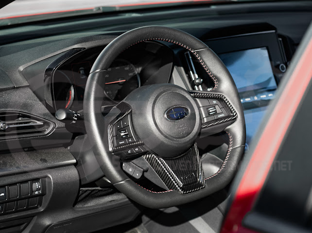 2022-UP SUBARU WRX | FACTORY STYLE CARBON FIBER STEERING WHEEL TRIM COVER