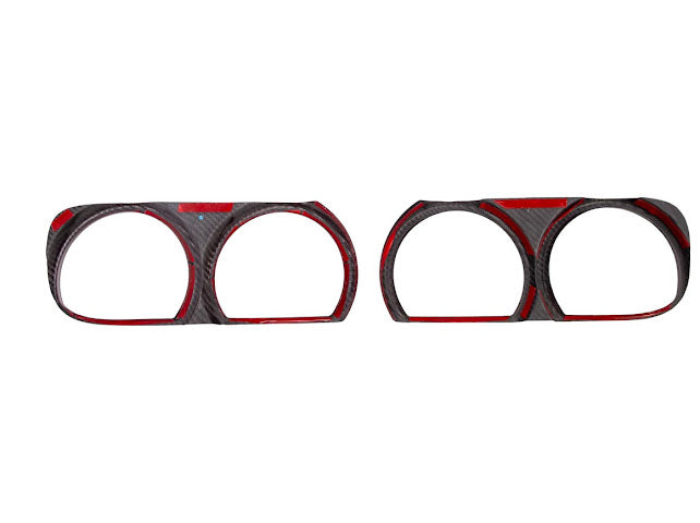 2015-2023 DODGE CHALLENGER | FACTORY STYLE CARBON FIBER HEADLIGHT TRIM COVER W/ FRONT GRILLE INSERT