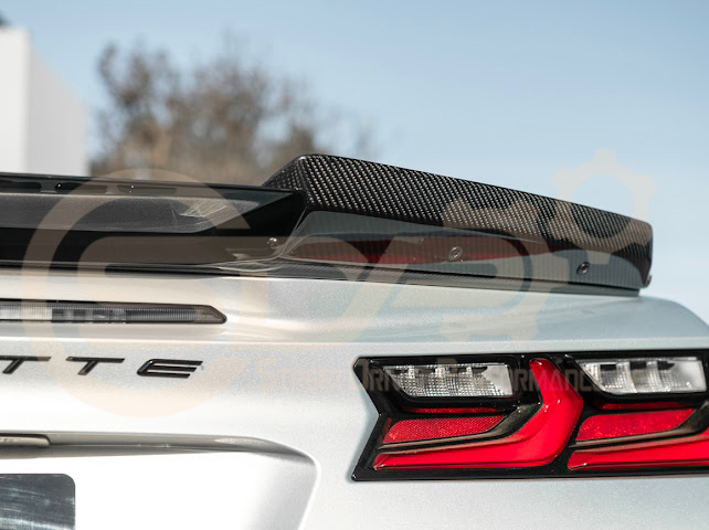 2023-Up Corvette C8 Z06 | Jake Skull Logo Rear Wickerbill Spoiler Wing
