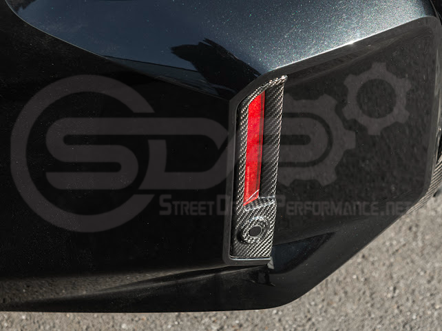 2023-UP BMW G87 M2 | FACTORY STYLE CARBON FIBER REPLACEMENT REAR BUMPER REFLECTOR TRIM PAIR
