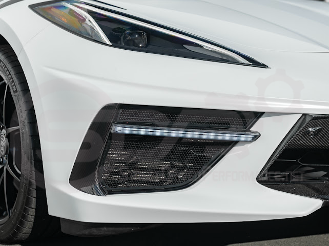 2020-UP CORVETTE C8 STINGRAY & Z51 | SEQUENTIAL FRONT GRILLE LED DRL LIGHT BAR BEZEL INSERTS PAIR