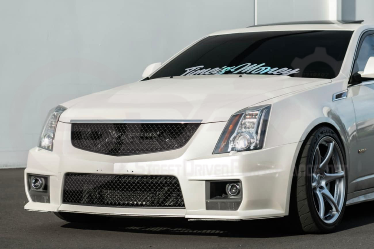 2009-2015 CTS-V V2 -  Black front grilles set (blank no emblem)