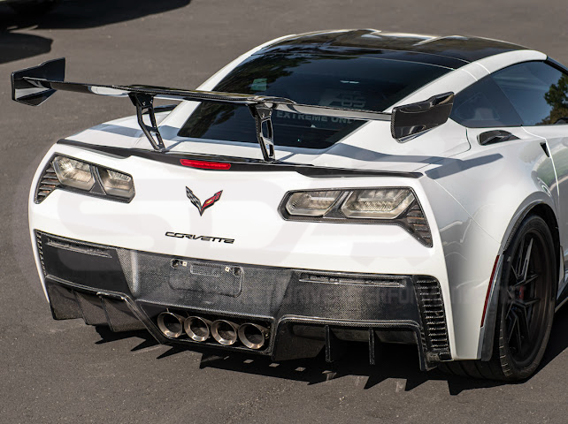 2014-2019 CHEVROLET CORVETTE C7 | ZR1 ZTK CONVERSION PACKAGE REAR SPOILER HIGH WING WITH WING RISER