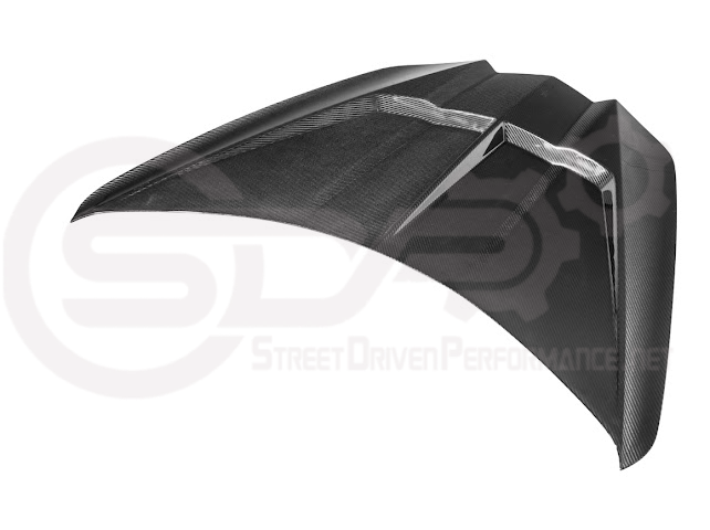 2020-PRESENT CHEVROLET CORVETTE C8 | SDP PERFORMANCE TRACK STYLE DOUBLE SIDED DRY CARBON FIBER FRONT HOOD