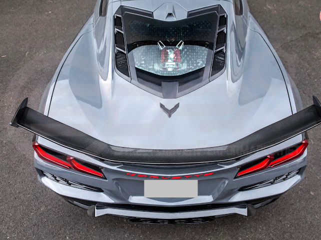 2023-Present Chevrolet Corvette C8 Z06 & E-Ray | Z06 GM Factory Style CARBON FIBER Rear High Wing Spoiler W/ Z07 Performance Package
