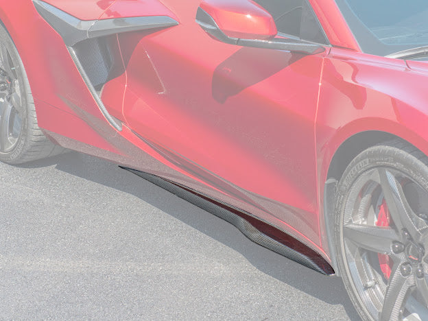 2020-UP CHEVROLET CORVETTE C8 Z06 |CARBON FIBER SIDE SKIRTS ROCKER PANELS GROUND EFFECTS