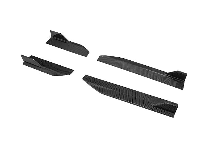 2024-UP FORD MUSTANG S650 | GT350R PERFORMANCE STYLE CARBON FIBER SIDE SKIRTS EXTENSION ROCKER PANELS GROUND EFFECTS