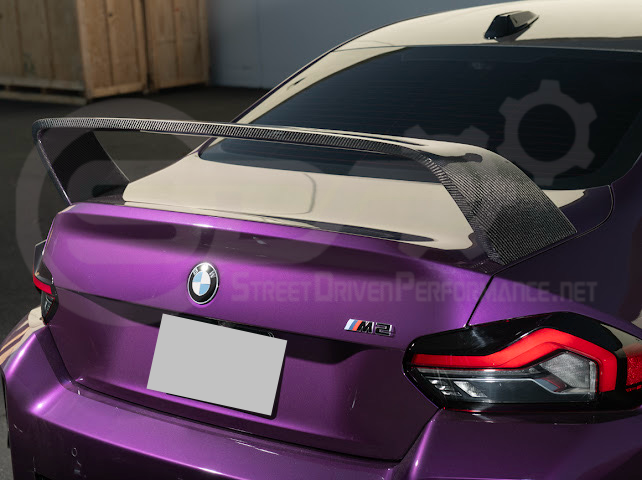 2023-UP BMW G87 M2 | M PERFORMANCE STYLE CARBON FIBER REAR HIGH WING SPOILER