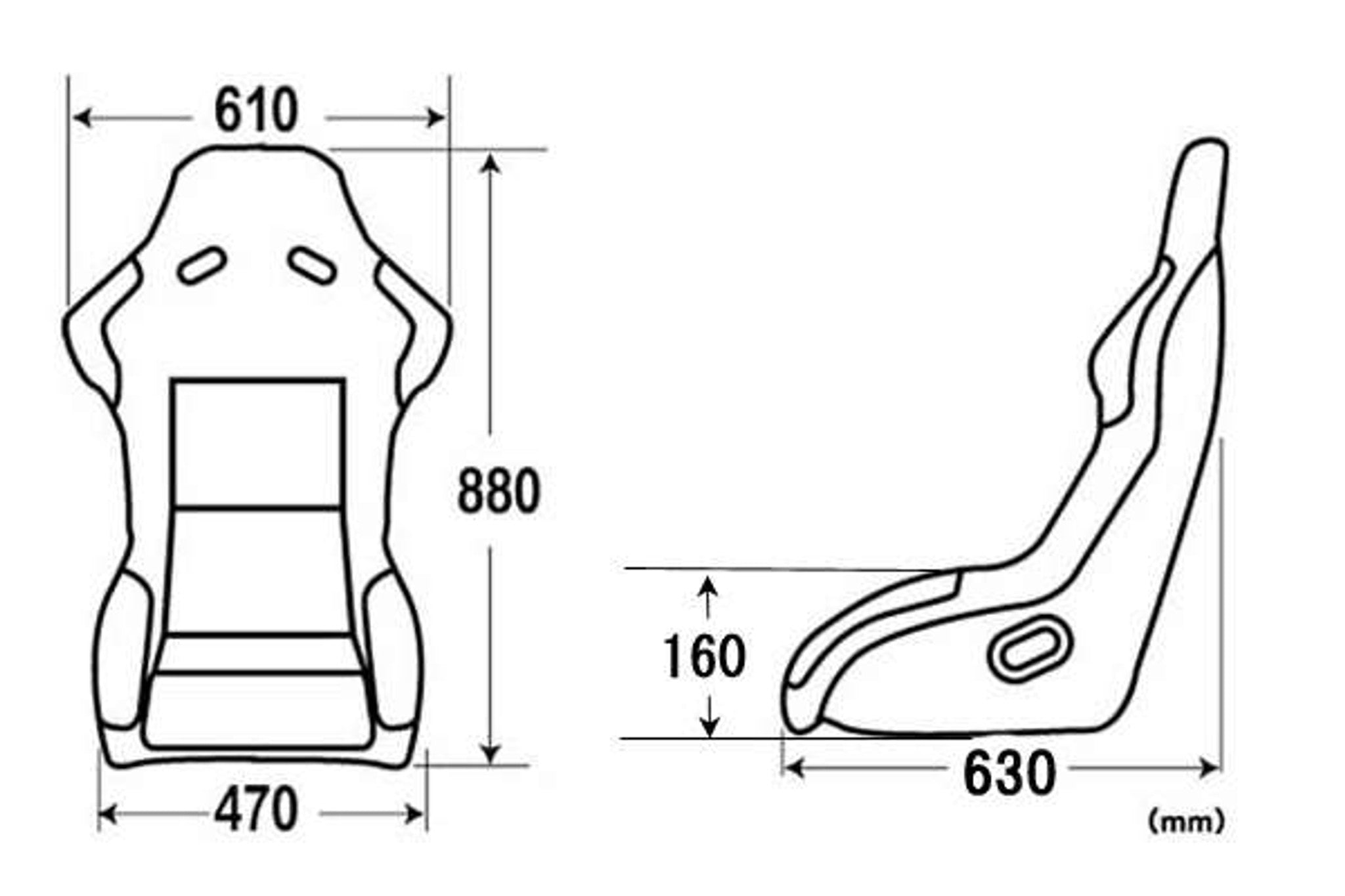 Charge Speed Bucket Racing Seat Sport Type Carbon Black