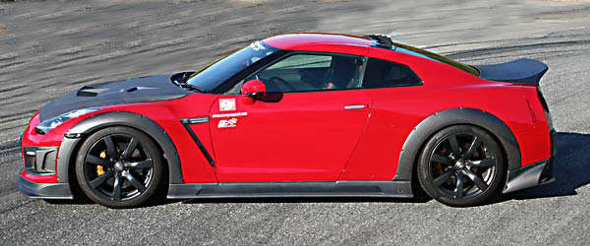 Charge Speed 2007-2011 Nissan GTR Zenki Model Bottom Line Hybrid Carbon Full Lip Kit with Over Fenders