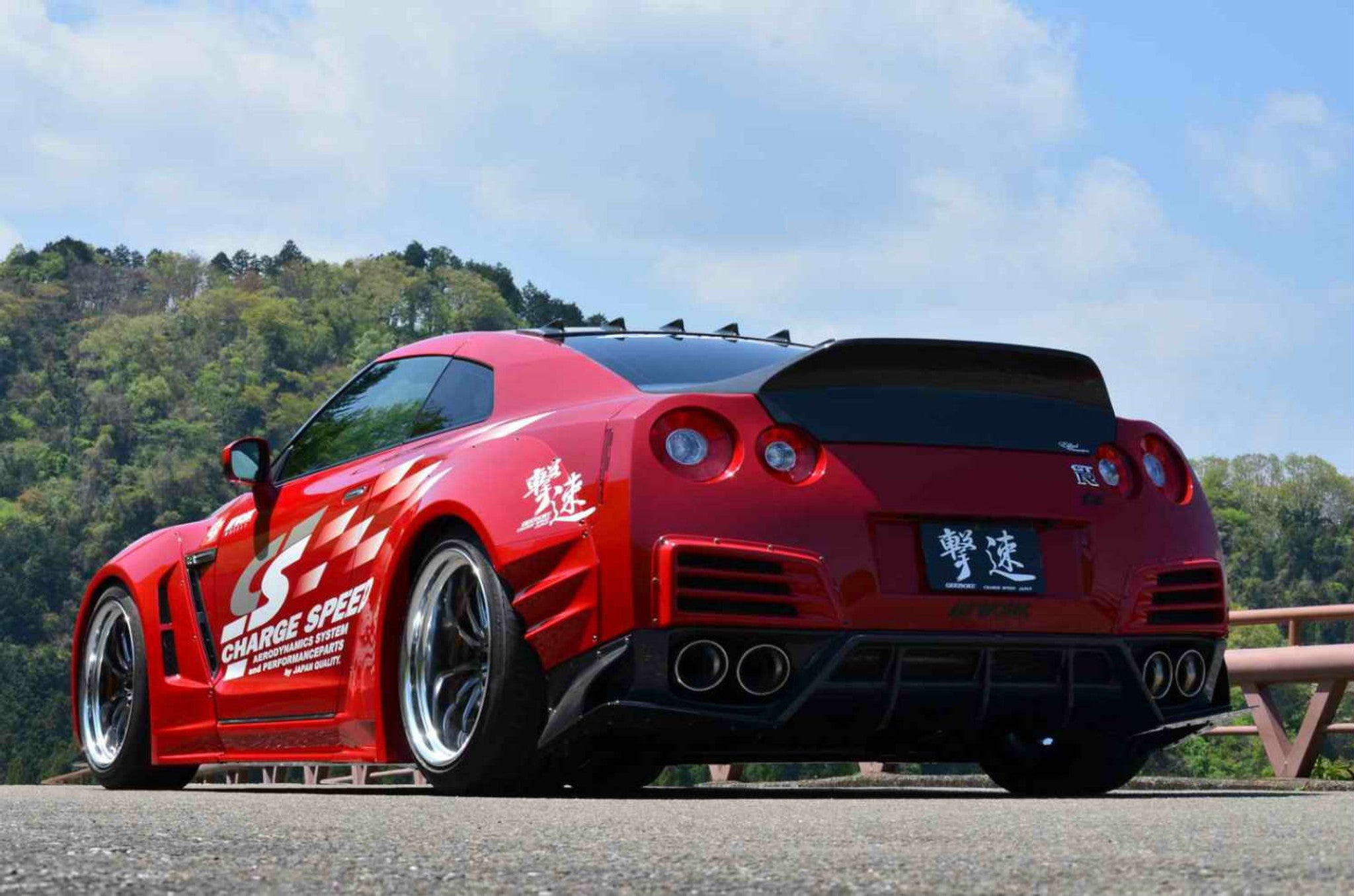Charge Speed 2007-2011 Nissan GTR R35 Zenki Wide Body Complete Kit with Carbon Front & Rear Under Diffuser