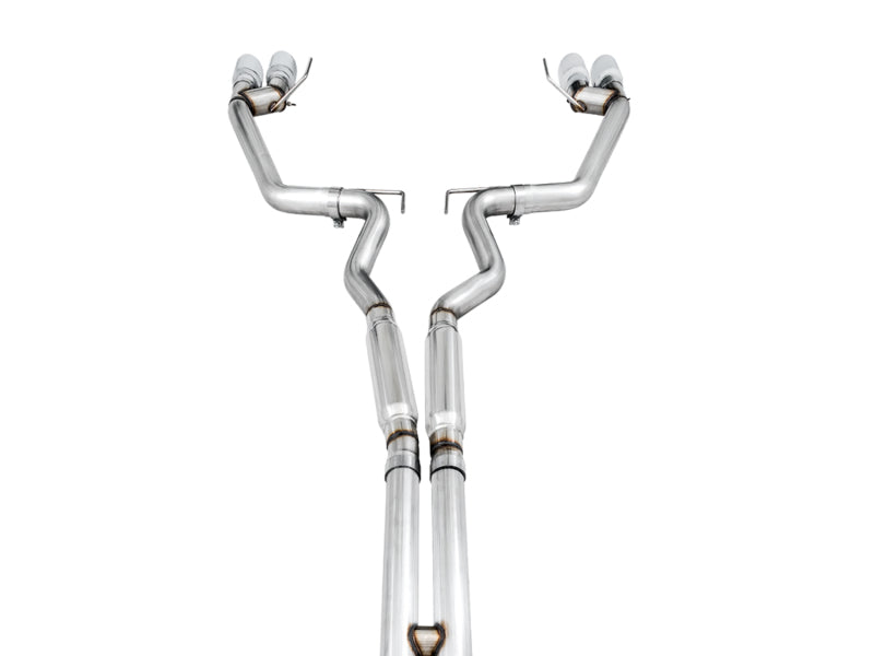AWE Tuning 2018+ Ford Mustang GT (S550) Cat-Back Exhaust - Track Edition (Quad Chrome Silver Tips)