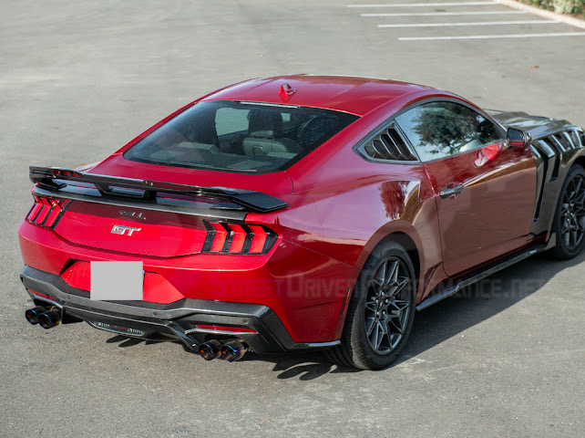 2024-UP FORD MUSTANG | DARKHORSE STYLE GLOSSY BLACK REAR TRUNK LID GURNEY FLAP WICKERBILL WING SPOILER